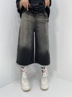 شلوارک جین زنانه زغالی قد 80