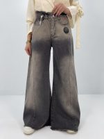 شلوار جین زنانه شافل زغالی