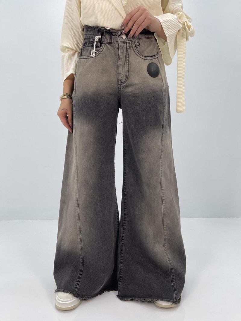 شلوار جین زنانه شافل زغالی