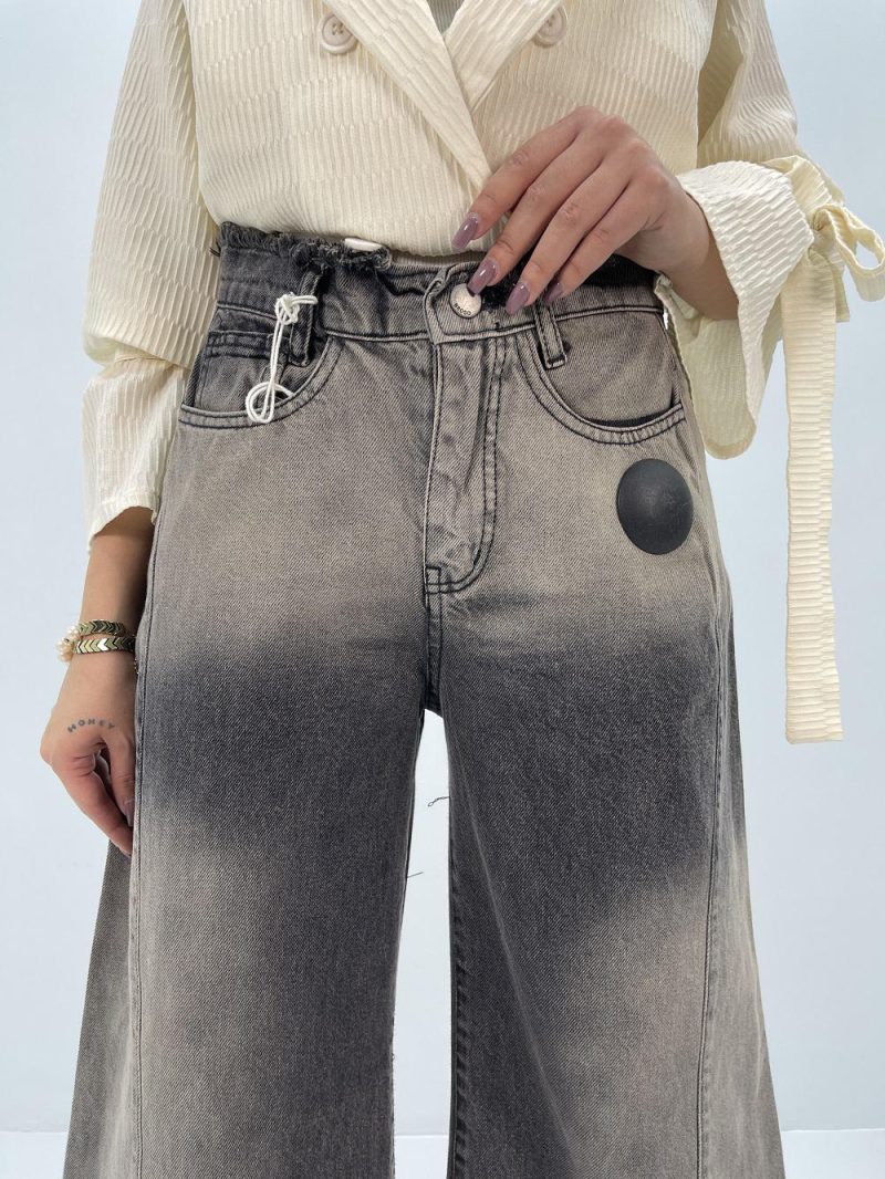 شلوار جین زنانه شافل زغالی