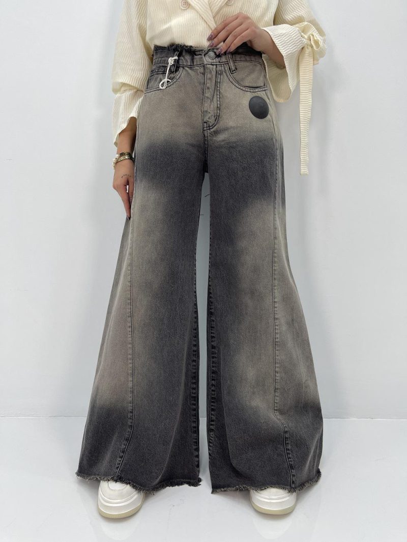 شلوار جین زنانه شافل زغالی