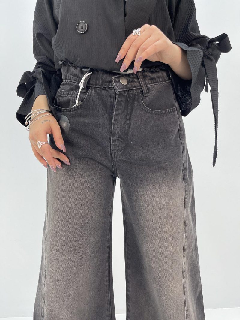 شلوار جین زنانه شافل زغالی