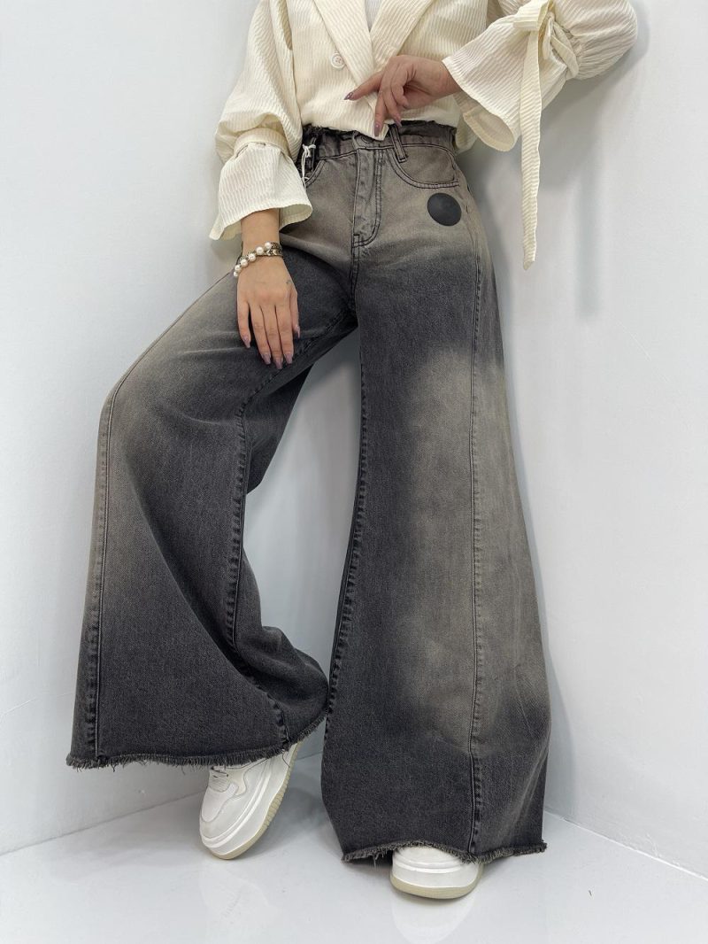 شلوار جین زنانه شافل زغالی