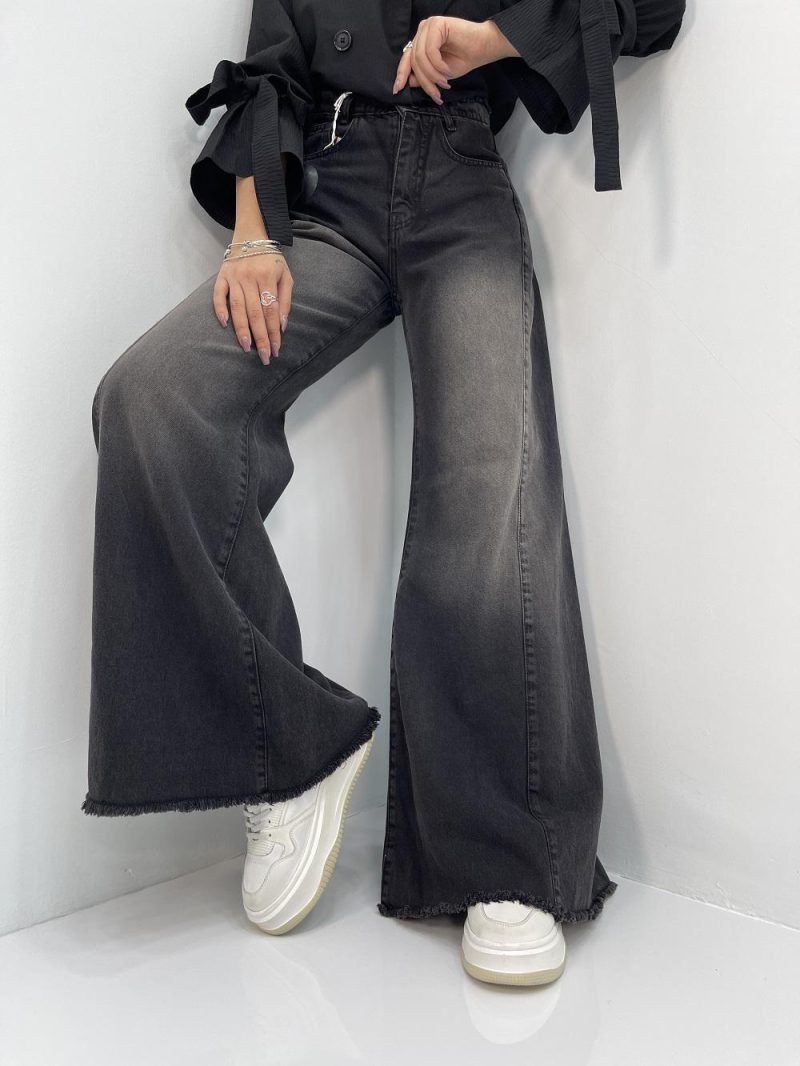 شلوار جین زنانه شافل زغالی