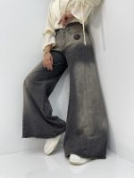 شلوار جین زنانه شافل زغالی