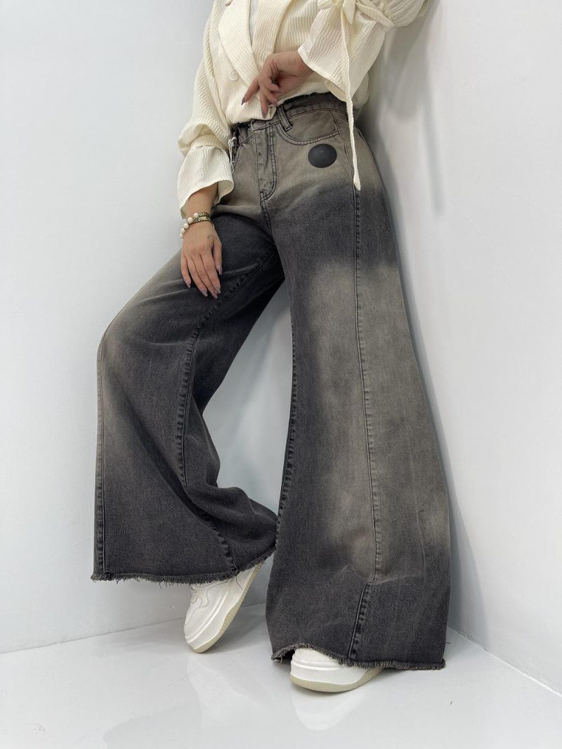 شلوار جین زنانه شافل زغالی