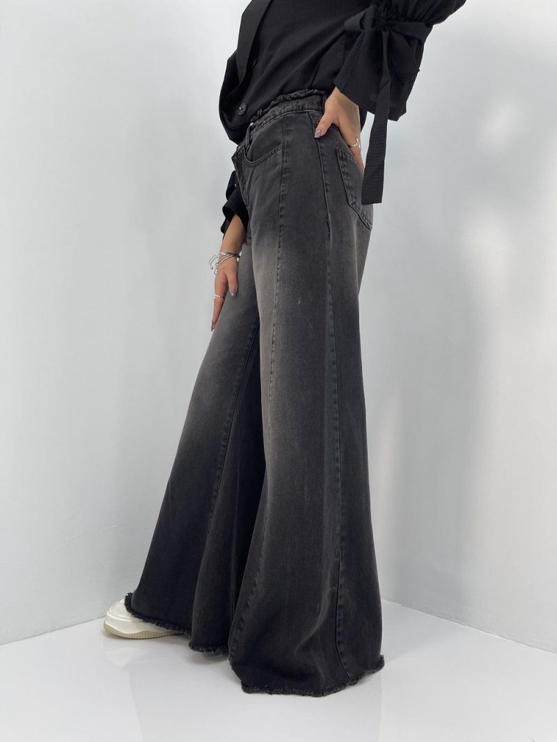 شلوار جین زنانه شافل زغالی