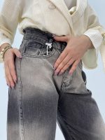 شلوار جین زنانه شافل زغالی