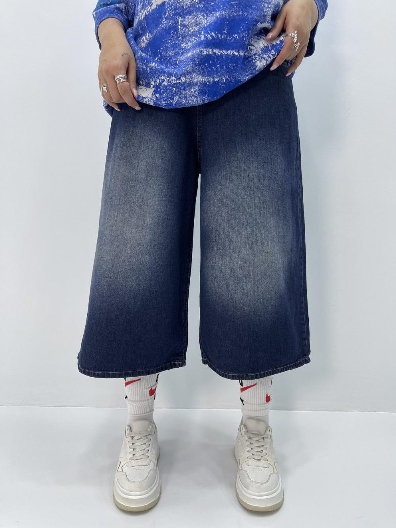 شلوارک جین زنانه آبی یخی