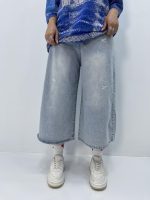 شلوارک جین زنانه آبی یخی