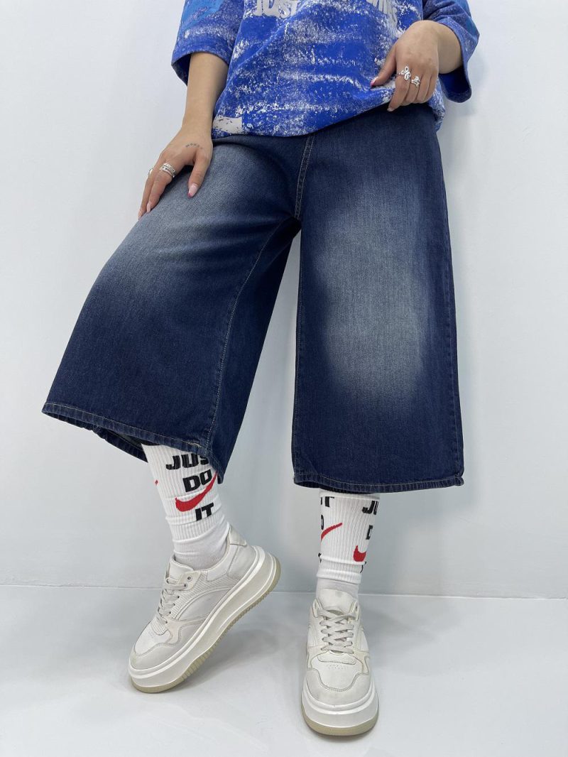 شلوارک جین زنانه آبی تیره