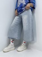 شلوارک جین زنانه آبی یخی