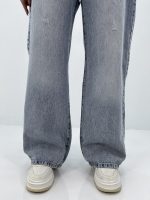 شلوار جین بگ زنانه سایز بزرگ آبی