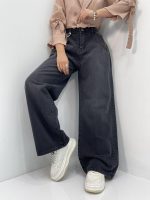 شلوار جین بگ زنانه سایز بزرگ زغالی