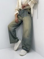 شلوار جین بگ زنانه سایز بزرگ سنگشور