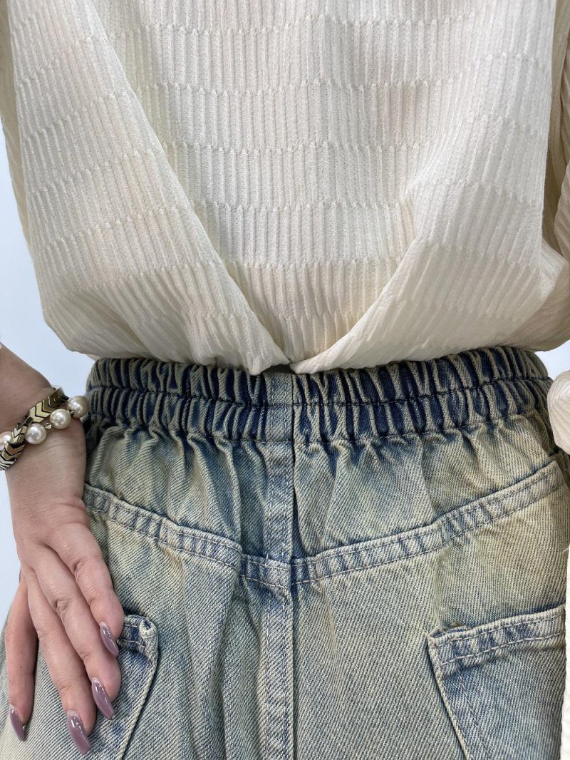 شلوار جین بگ زنانه سایز بزرگ سنگشور