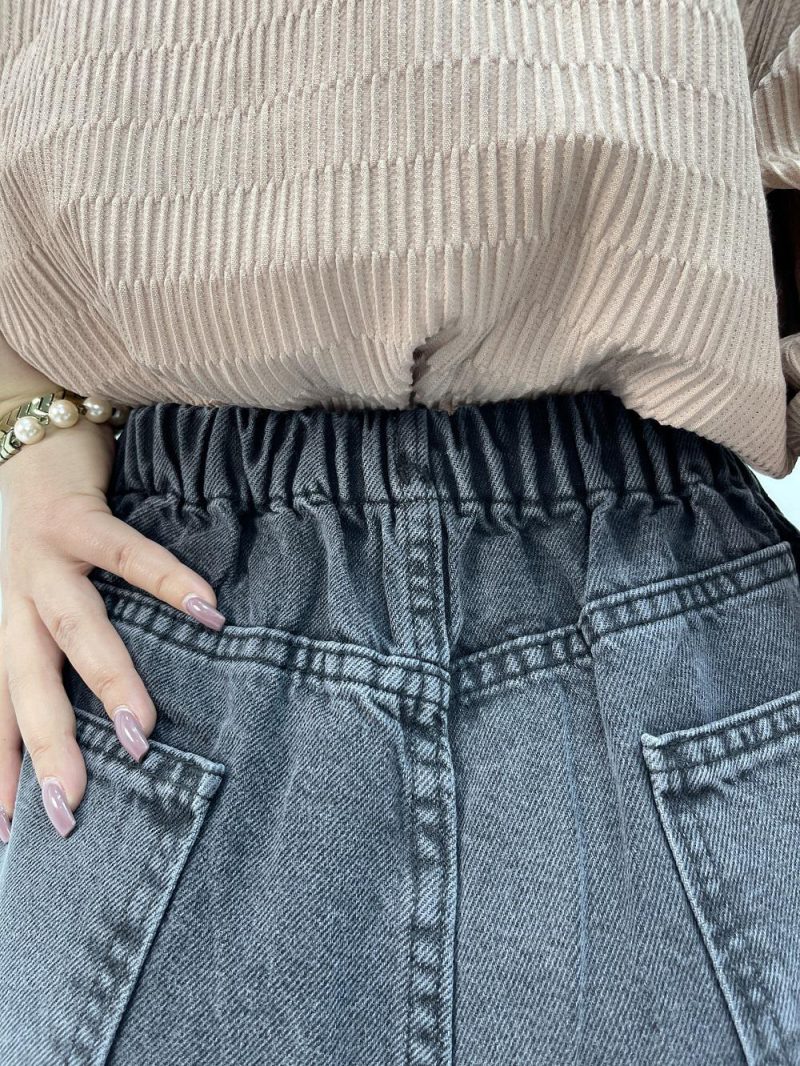 شلوار جین بگ زنانه سایز بزرگ زغالی