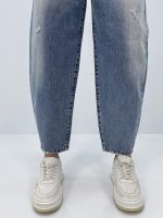 شلوار جین زنانه مام بالون آبی روشن