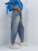 شلوار جین زنانه مام بالون آبی روشن