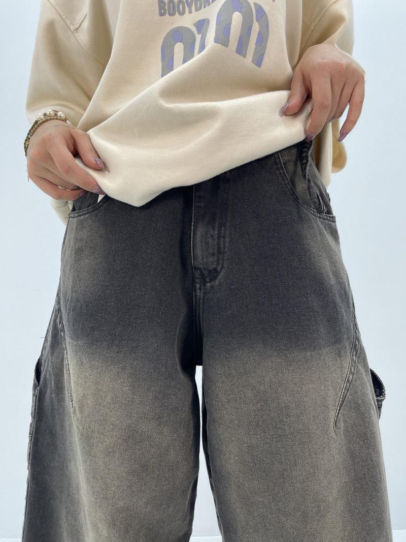 شلوار جین زنانه بالونی مکس زغالی