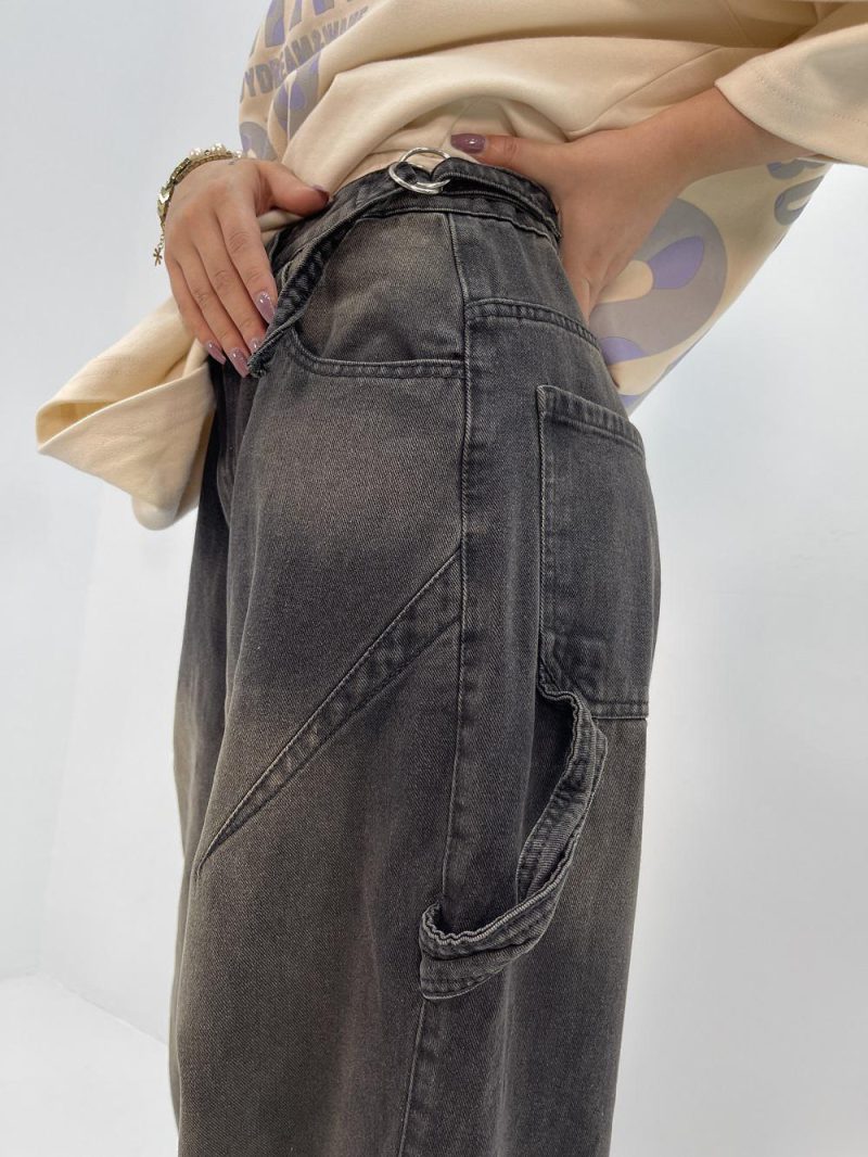 شلوار جین زنانه بالونی مکس زغالی