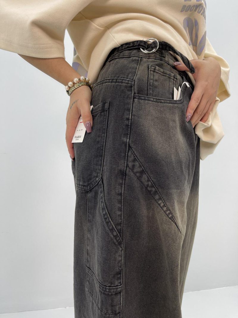 شلوار جین زنانه بالونی مکس زغالی