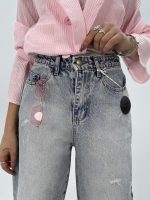 شلوار جین زنانه مام بالون یخی