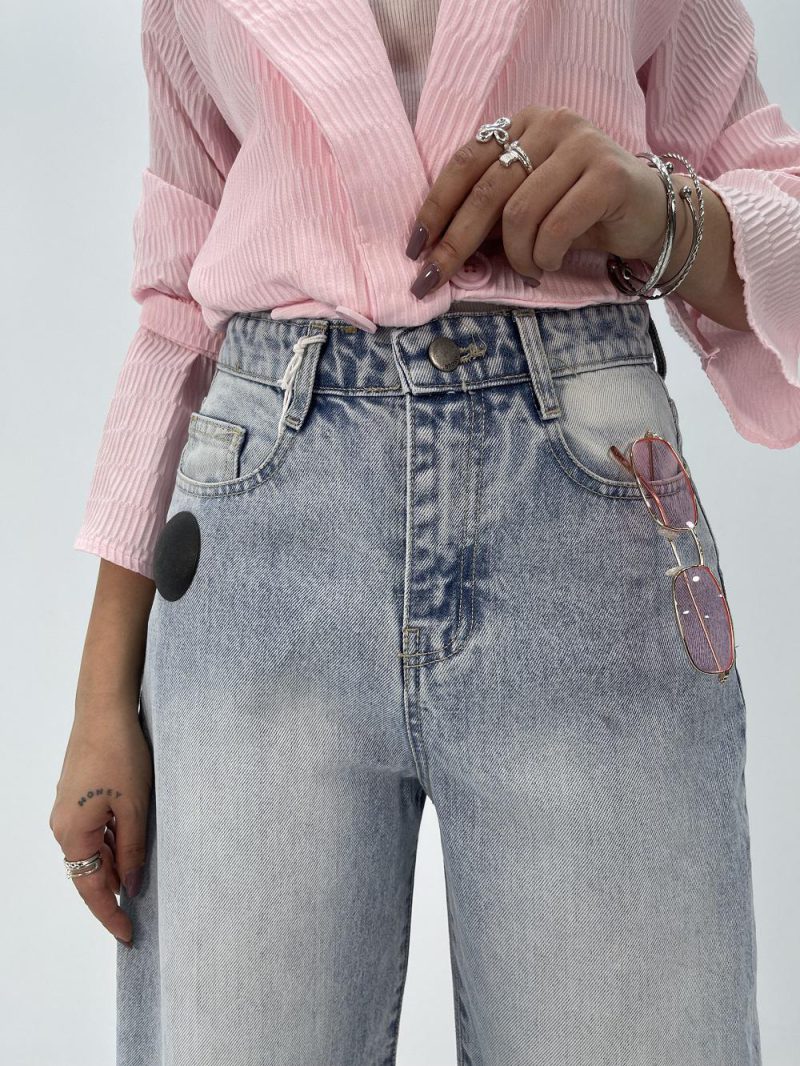 شلوار جین زنانه مام بالون یخی