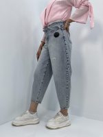 شلوار جین زنانه مام بالون یخی