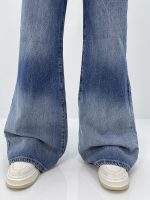 شلوار جین زنانه واید لگ بلند آبی سنگشور