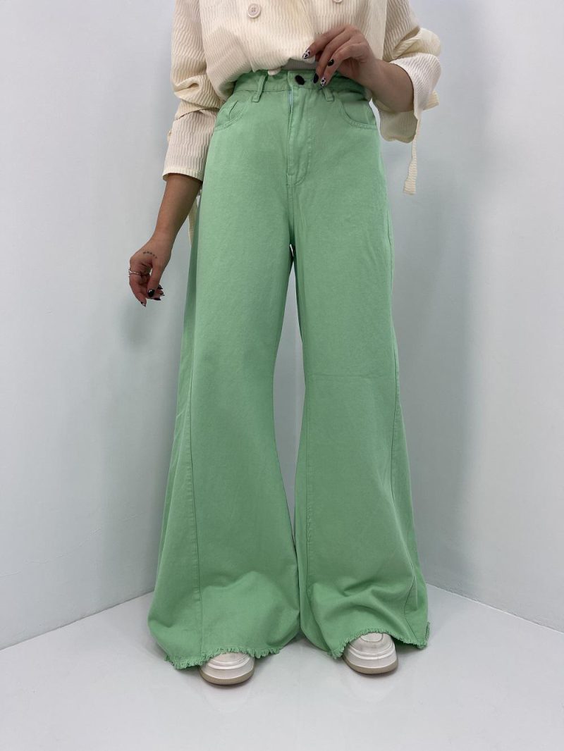 شلوار شافل بگ آبی سبز