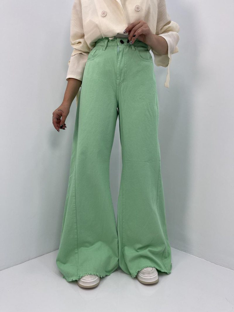 شلوار شافل بگ آبی سبز