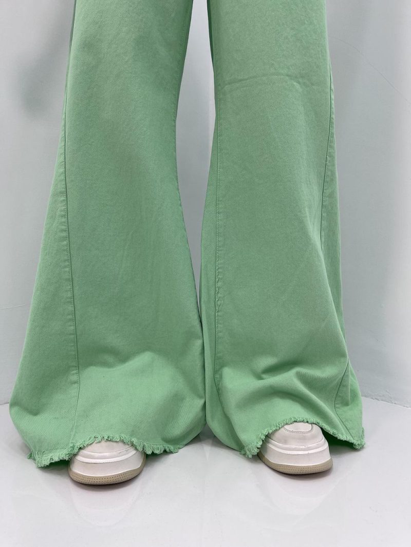 شلوار شافل بگ آبی سبز