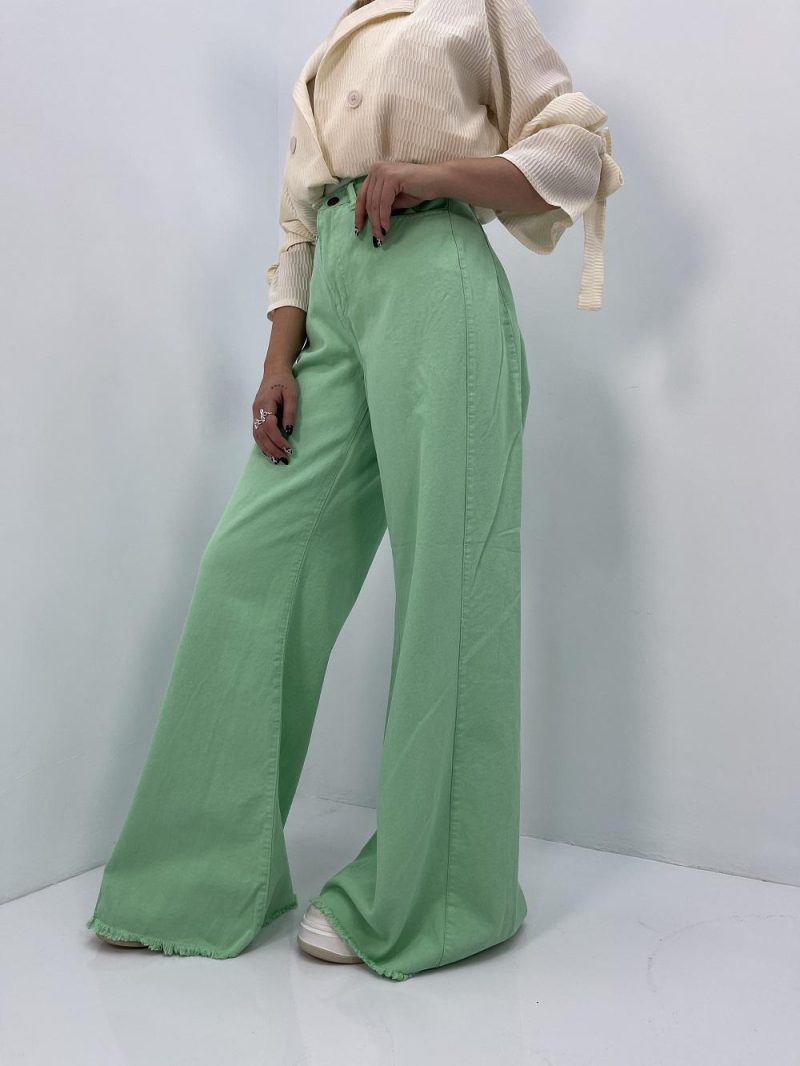 شلوار شافل بگ آبی سبز