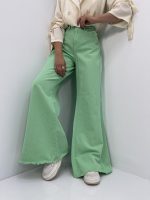 شلوار شافل بگ آبی سبز