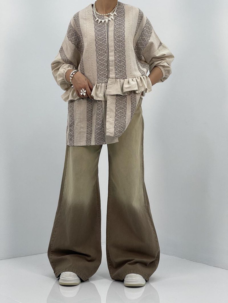 مانتو لینن تابستانه کرم