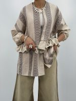 مانتو لینن تابستانه کرم