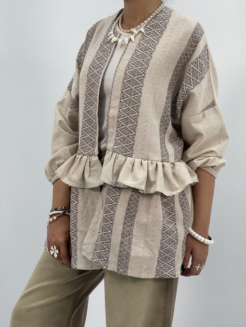 مانتو لینن تابستانه کرم