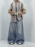 مانتو لینن تابستانه کرم آبی