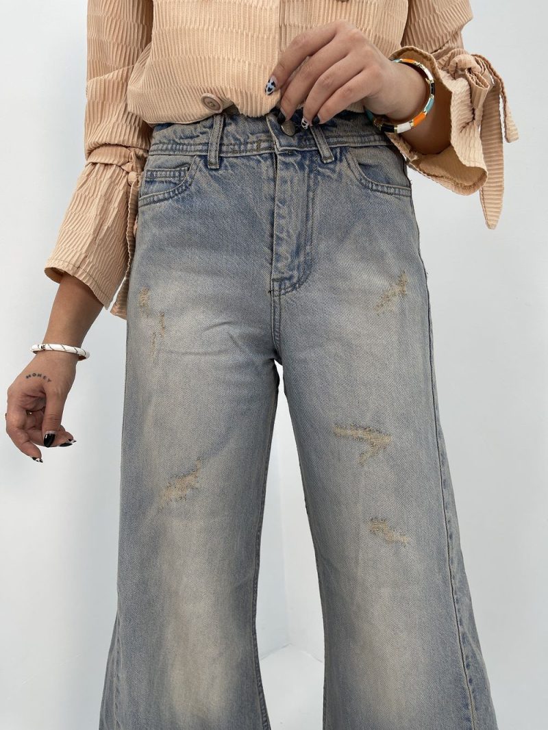 شلوار جین زنانه شافل کثیف شور