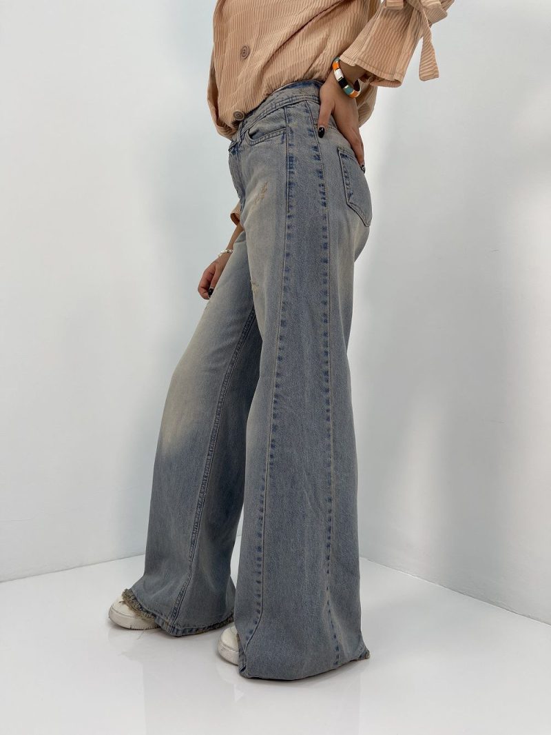 شلوار جین زنانه شافل کثیف شور