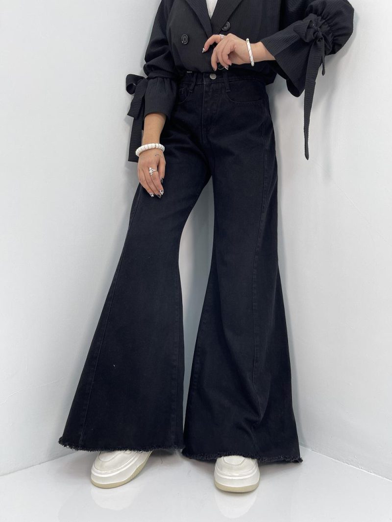 شلوار جین زنانه شافل بگ مشکی