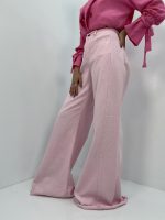 شلوار جین زنانه شافل بگ کتان صورتی