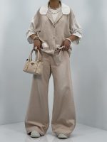 مانتو شومیزی لینن کرم