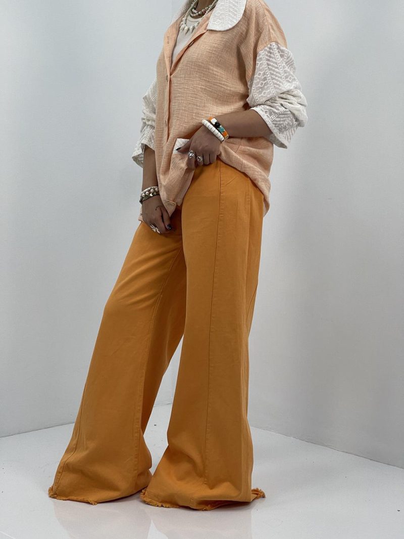 مانتو شومیزی لینن نارنجی