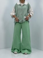 مانتو شومیزی لینن سبز