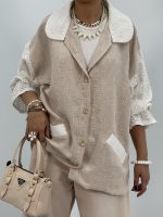 مانتو شومیزی لینن کرم