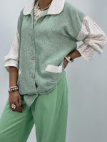 مانتو شومیزی لینن سبز