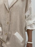 مانتو شومیزی لینن کرم