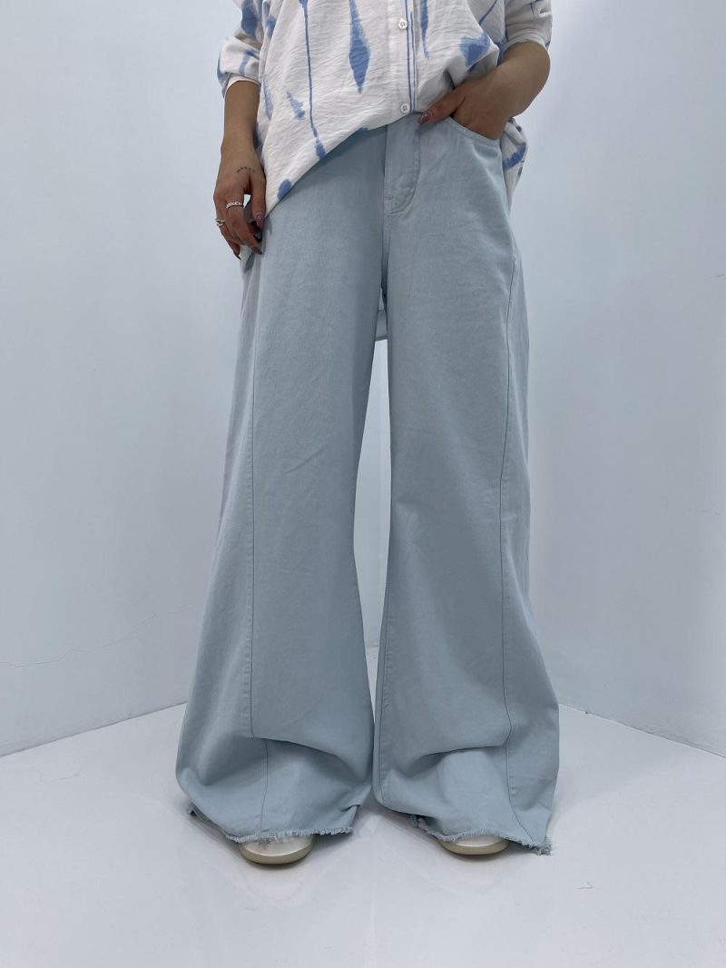 شلوار شافل بگ آبی آسمانی